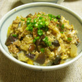 時花菜's cooksnap of when they made なすとひき肉の卵とじ丼.