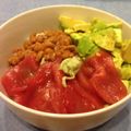 かのんぱ２'s cooksnap of when they made 速攻で！マグロアボカド納豆丼.