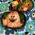 クック0PNJYO☆'s cooksnap of when they made モッピー＆エルモ☆簡単キャラ弁♬.