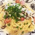 agurinxx's cooksnap of when they made きのこと塩こんぶの味噌クリームパスタ.