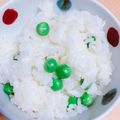 tekkokko☆'s cooksnap of when they made 簡単！鮮やかシワなし☆グリンピースごはん.