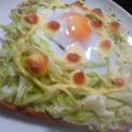 あやこ６１'s cooksnap of when they made キャベたまトースト♪.