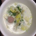 もっちゃん551's cooksnap of when they made 冷蔵庫余り物野菜で簡単牛乳鍋♬.