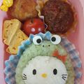 三姉妹ママゆい's cooksnap of when they made カエル帽子のキティちゃん♪キャラ弁.