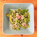 mameme1010's cooksnap of when they made 絹さやの梅しらす和え：お弁当野菜おかず.
