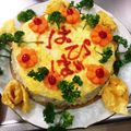 EMSSJ５'s cooksnap of when they made なんちゃってお誕生日オムライスケーキ②！.