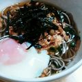 桜月❀咲良mommy's cooksnap of when they made ★納豆とろろキムチそば(温玉のせ)★.