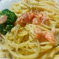 苺豚♪'s cooksnap of when they made 鮭とほうれん草のクリームパスタ.