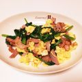 ♡はな1204♡'s cooksnap of when they made スクランブルエッグと法蓮草ベーコン炒め.