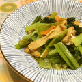 Kzmiki☆'s cooksnap of when they made 小松菜油揚げ炒め.