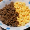 ♪め♪'s cooksnap of when they made 大葉がアクセント♩生姜の効いたそぼろ丼.