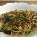 キャップとラム's cooksnap of when they made ほうれん草とコーンのしょゆばたうどん.