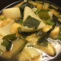 さきゆーママ's cooksnap of when they made 冬のかぶと葉と油揚げの味噌汁.