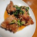 MAMEYUU's cooksnap of when they made カリッと一口唐揚げ☆ごま香るねぎソース.