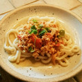 ダッフィーニーうに's cooksnap of when they made 冷凍うどん☆白菜トマト卵のまろやかうどん.