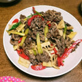 しんとなるのママ's cooksnap of when they made 牛肉とタケノコのオイスター炒め.