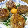 Mie（みぃ）'s cooksnap of when they made 鶏ゴボウつくね照り焼き丼.