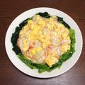 クックX977HD☆'s cooksnap of when they made ほうれん草とカニカマの卵あんかけサラダ♪.