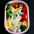 LoveYuitan's cooksnap of when they made ♪キャラ弁♪ヒミツのここたま♪オシャキ♪.