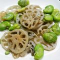 naga_sato's cooksnap of when they made 蓮根とそら豆のバター炒め☆柚子ポン掛け.