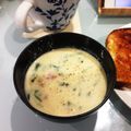 Champbell's cooksnap of when they made ほうれん草とベーコンの豆乳スープ.