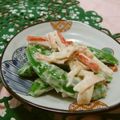 赤い電話's cooksnap of when they made スナップエンドウのコンソメマヨ和え.
