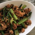MaixP's cooksnap of when they made 小松菜と鶏挽き肉の炒め物♪.