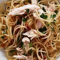 クック学生A's cooksnap of when they made さっぱり♪ささみとかいわれの梅鰹パスタ.
