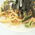 joemaydel's cooksnap of when they made 春色！オクラとたらこのクリーミーパスタ.