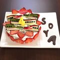 fukusachis's cooksnap of when they made 2歳の誕生日♬ 新幹線はやぶさのケーキ♡.