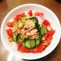 yukoーbeans's cooksnap of when they made ツナきゅうりトマトのカレー風味そうめん.