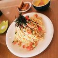 ☆☆ピカリ☆☆'s cooksnap of when they made トマトとクリームチーズの冷製パスタ♪.