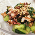 tanoyuki's cooksnap of when they made きゅうりとチクワの梅昆布おかか和え.