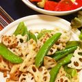 seacomet's cooksnap of when they made スナップえんどうとレンコンのバター炒め.
