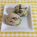 kco_1978's cooksnap of when they made ☆ごま油香る 枝豆塩昆布 おにぎり.