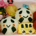 borderpan's cooksnap of when they made キャラ弁＊簡単♪パンダちゃんおにぎり弁当.