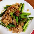 YCC31's cooksnap of when they made 豚バラとアスパラの炒め.