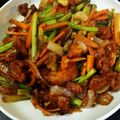 meoangi's cooksnap of when they made 唐揚げ♪簡単リメイク豆板醤ケチャップ炒め.