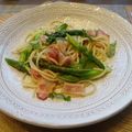 melmarilyn's cooksnap of when they made アスパラとベーコンのペペロンチーノ.