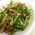 卵せんべい's cooksnap of when they made 簡単‼水菜とベーコンのガーリック炒め.