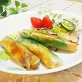 旦那は皿洗い's cooksnap of when they made 生春巻きの皮でウインナー巻いちゃった♬.