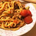 あーーきほ's cooksnap of when they made 簡単☆豚キムチーズ焼きうどん☆.