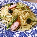 さやまめ☆'s cooksnap of when they made アスパラとオリーブのペペロンチーノ.