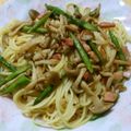 ひんべえ's cooksnap of when they made ベーコンとアスパラとシメジのパスタ.