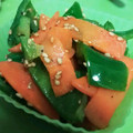 yuming219's cooksnap of when they made 【お弁当】ピーマンと人参のマヨごま炒め.
