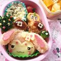 ぶんこ8715's cooksnap of when they made ＊キャラ弁おかず＊　お花ハンバーグ.