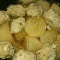 roohbii's cooksnap of when they made ホッとする味☆鶏つくねと大根の煮物.