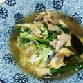 たまさぶろうの部屋's cooksnap of when they made 豚肉とあげの水菜煮.