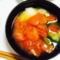 あけるるる's cooksnap of when they made トマトとトロロのお味噌汁♡.