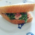 miffuu's cooksnap of when they made 小松菜と鮭フレークのサンドイッチ.